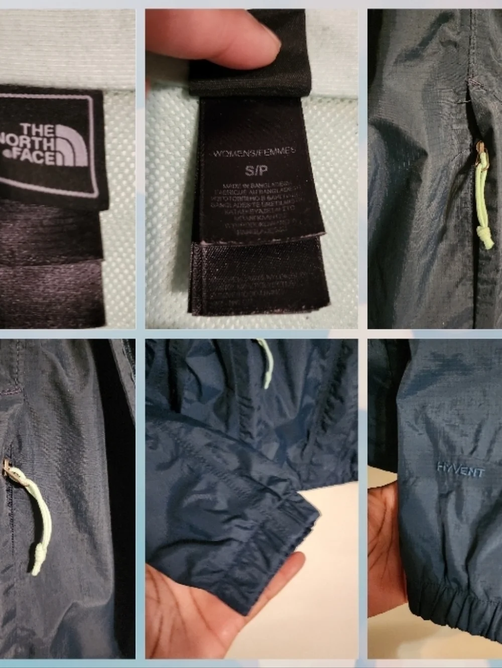 The North Face Hyvent Windbreaker Hooded Jacket Blue Size S Jacket (Flaws)